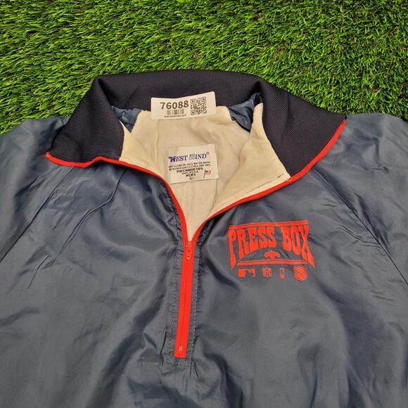 Vintage 90s Press-Box Windbreaker Large 22x26 USA - Picture 11 of 14
